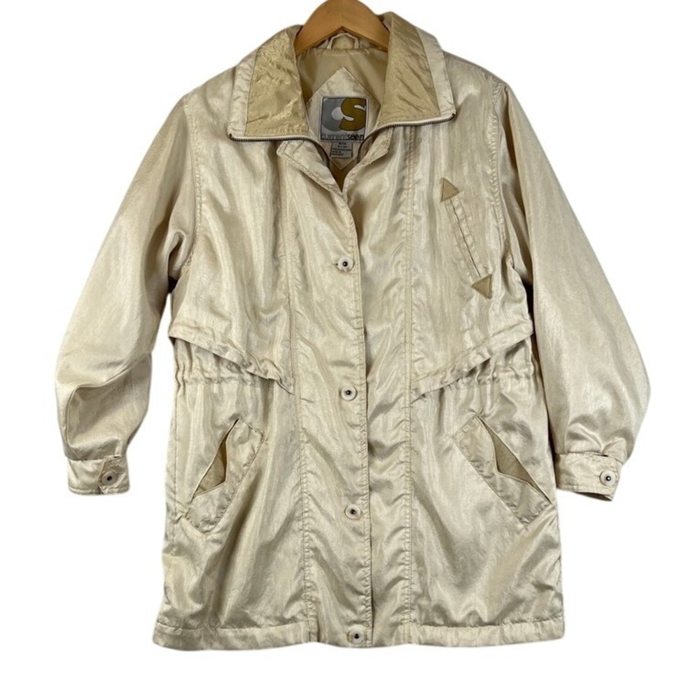 VTG CS Current Seen Anorak Jacket Lightweight Rain Coat Drawstring Waist Size S